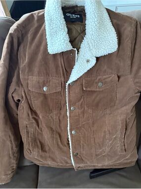 GUESS Men's Corduroy Fleece-Lined
Trucker Jacket